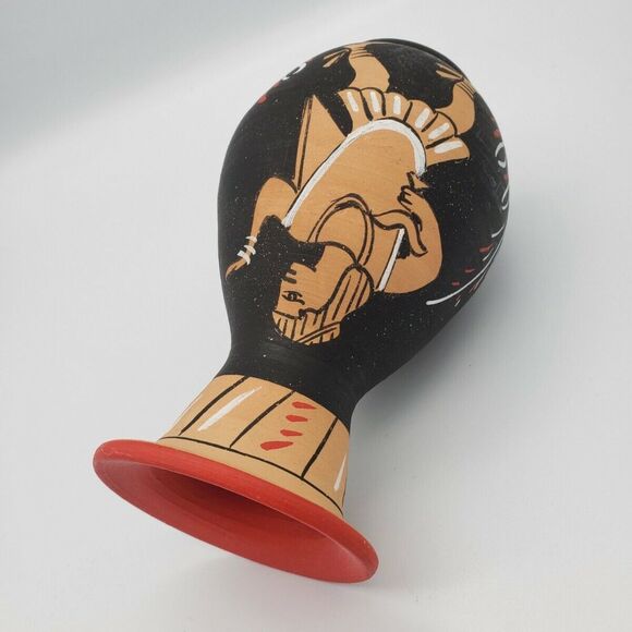 Fratelli Fanciullacci Painted Terracotta Vase Italy MCM RARE Find Egyptian Look - Picture 11 of 12